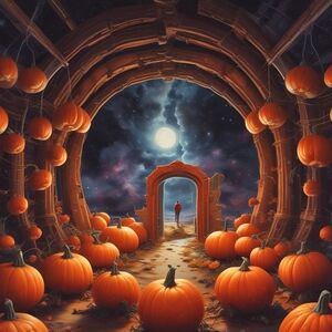 Enchanted Pumpkin Tunnel Art Print